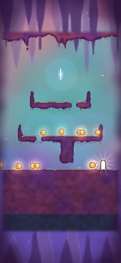 Puzzle game Lumis: a level in the Glowing Caves