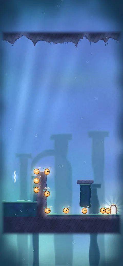 Puzzle game Lumis: a level in the Sunken Ruins